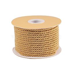 Nylon Threads, Milan Cords/Twisted Cords, Goldenrod, 3mm, about 21.87 yards(20m)/roll(NWIR-N003-3mm-14B)