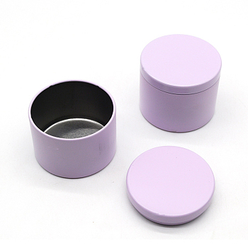 Iron Candle Tins, with Lids, Empty Tin Storage Containers, Lavender, 6.5x5.2cm