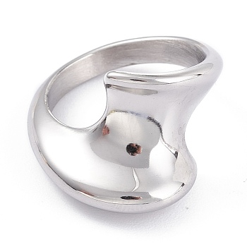 Unisex 304 Stainless Steel Finger Rings, Stainless Steel Color, Size 7, 3.5~16.5mm , Inner Diameter: 17.3mm,