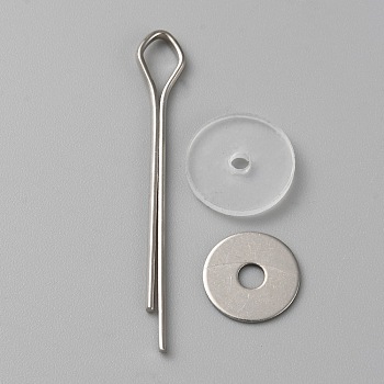 Doll Rotatable Joints Accessories, for DIY Crafts Toys Teddy Bear Making, with Plastic Discs, Iron Washers & Pins, Platinum, 44.5x6.5x1.5mm, 10 sets/bag