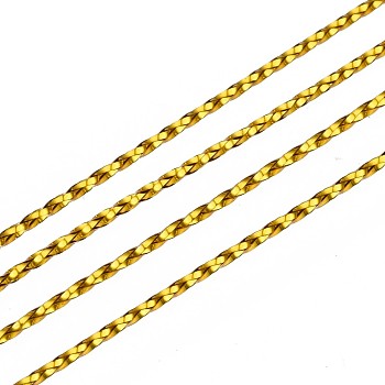 1mm Jewelry Braided Thread Metallic Threads, Polyester Threads, Goldenrod, 1mm, about 109.36 yards(100m)/roll