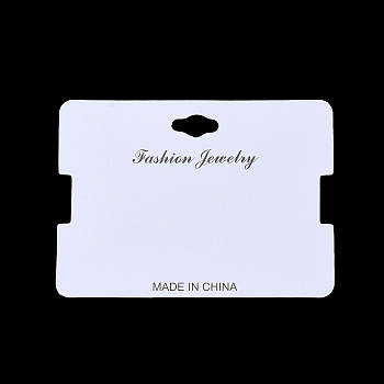 Rectangle Paper Hair Tie Display Cards, White, 6.4x8.8x0.04cm, Hole: 7x15mm