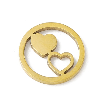 Valentine's Day 304 Stainless Steel Linking Rings, Ring with Double Heart, Golden, 12x1mm