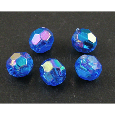 8mm Blue Round Acrylic Beads