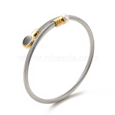 304 Stainless Steel Twist Rope Cuff Bangle(BJEW-P283-18M)-4