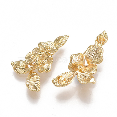 Real Gold Plated Flower Brass Slide Charms