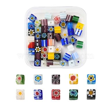 Mixed Color Cube Millefiori Lampwork Beads