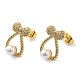 Bowknot Brass Micro Pave Clear Cubic Zirconia Stud Earrings(EJEW-A040-01G)-1