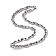 201 Stainless Steel Cuban Link Chain Necklace with 304 Stainless Steel Clasps for Men Women(NJEW-M194-01B-P)-1