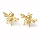 Brass Bees Stud Earrings(KK-M246-10G)-1
