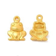 Rack Plating Alloy Charms, Lead Free & Cadmium Free & Nickel Free, Frog Charm, Matte Gold Color, 14.5x10x2mm, Hole: 1.2mm(PALLOY-F287-06MG)