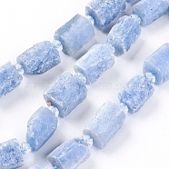 Natural Blue Calcite Beads Strands, Rectangle, 14~17x10.5~12.5x10~12mm, Hole: 1mm; about 20pcs/strand, 15.7 inches(40cm)(G-F607-06)
