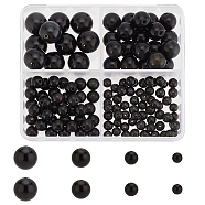 Elite 130Pcs 4 Style Natural Obsidian Beads Strands, Round, Grade A, 4~10mm, Hole: 1mm(G-PH0002-48)