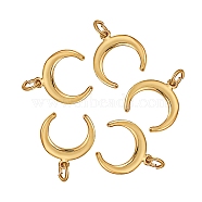5Pcs Brass Pendants, Cadmium Free & Lead Free, Long-Lasting Plated, Double Horn/Crescent Moon, Real 18K Gold Plated, 15.5x14x1mm, Hole: 3.5mm(KK-SZ0005-01)