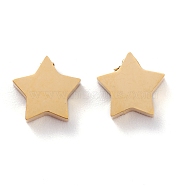 Ion Plating(IP) 304 Stainless Steel Charms, Star, Golden, 9.5x9.5x3mm, Hole: 1.8mm(STAS-O139-09G)