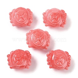 Synthetic Shell Dyed Carved Beads, Crab, Light Coral, 12.5x14x8.5mm, Hole: 1.5mm(SHEL-H005-13)