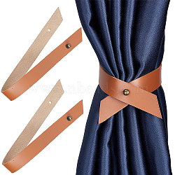 PU Leather Curtain Tiebacks Clips, Window Curtain Holdbacks for Home Office Decorative Rope Tie Backs, Saddle Brown, 180x54x20mm(AJEW-WH0312-48C)