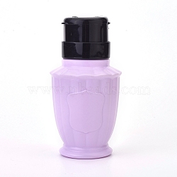 Empty Plastic Press Pump Bottle, Nail Polish Remover Clean Liquid Water Storage Bottle, with Flip Top Cap, Purple, 13.2x6.8cm(X-MRMJ-WH0059-30A)