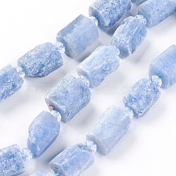 Natural Blue Calcite Beads Strands, Rectangle, 14~17x10.5~12.5x10~12mm, Hole: 1mm, about 20pcs/strand, 15.7 inch(40cm)(G-F607-06)