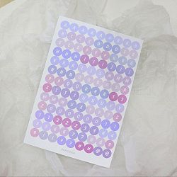 Paper Self-Adhesive Letter Decorative Stickers, Round Dot Letter A~Z Number 0~9 Decals for Party Decorative Presents, Lilac, 180x120mm(WG31279-01)