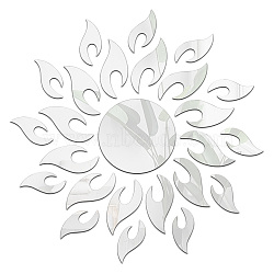 Sunflower Acrylic Mirrors Wall Stickers, with Double Sided Adhesive Tape, Home Decoration Wall Stickers, Acrylic Mirror Decor, Silver, Sunflower: 50x50cm(DIY-WH0167-49B)