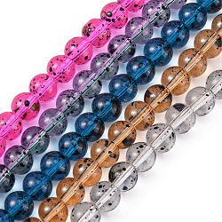 Glass Beads Strands, Spray Painted, Round, Mixed Color, 8mm, Hole: 1mm, 15 inch(GLAA-C017-8mm-M)