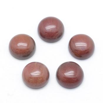 Natural Mookaite Cabochons, Flat Round, Dyed, 8x3~4mm