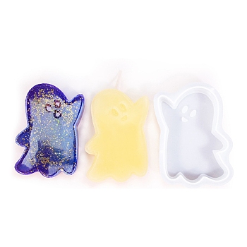 Halloween Theme Silicone Molds Candle Molds, for Candle Aromatherapy Making, Ghost, 107.5x80x23.5mm