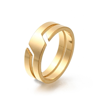 304 Stainless Steel Rings for Women, Real 18K Gold Plated, 6.5mm, Inner Diameter: 18mm