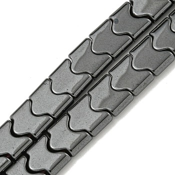 Non-magnetic Synthetic Hematite Beads Strands, Wave Shape, 7.5x8x3mm, Hole: 1mm, about 70pcs/strand, 15.75''(40cm)