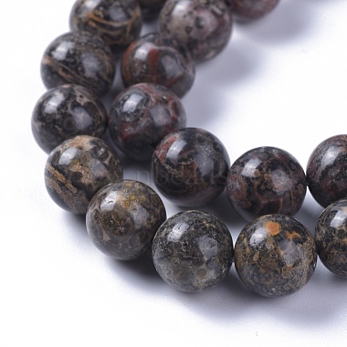 Chapelets de perles de jaspe en peau de léopard naturel(G-G803-15A-10mm)-3
