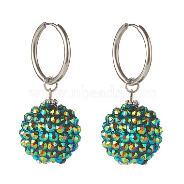 Sparkling Rhinestone Ball Dangle Hoop Earrings(EJEW-JE04813)-3