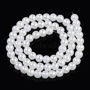 Electroplate Imitation Jade Glass Beads Strands(GLAA-T032-J6mm-AB01)-3