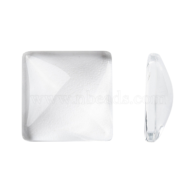 15mm Clear Square Glass Cabochons