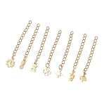 304 Stainless Steel Ends Chains, with 304 Stainless Steel Charms, Mixed Shapes, Golden, 42~52mm(FIND-JF00184)