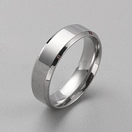 Stainless Steel Simple Plain Band Ring for Men Women, Stainless Steel Color, US Size 7 3/4(17.9mm)(RJEW-WH0015-04D)
