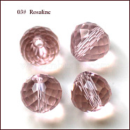 Imitation Austrian Crystal Beads, Grade AAA, Faceted, Teardrop, Pink, 6mm, Hole: 0.7~0.9mm(SWAR-F067-6mm-03)