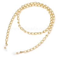 Eyeglasses Chains, Neck Strap for Eyeglasses, with Aluminium Curb Chains, ABS Plastic Imitation Pearl, 304 Stainless Steel Lobster Claw Clasps and Rubber Loop Ends, White, Golden, 27.75 inch(70.5cm)(AJEW-EH00096)