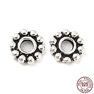 925 Thailand Sterling Silver Spacer Beads, Daisy Flower, Antique Silver, 6x1.5mm, Hole: 1.8mm(STER-D004-01B-AS)