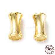 925 Sterling Silver Beads, Bamboo Joint Shape, Real 18K Gold Plated, 7x4mm, Hole: 3mm(STER-E069-05G)