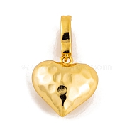 925 Sterling Silver Love Heart Pendants, Textured Heart Charms with 925 Stamp, Golden, 25.5mm, Heart: 15.5x15x8mm, Hole: 5.5x4mm(STER-P058-01B-G)
