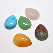 Gemstone Cabochons, Mixed Stone, teardrop, Mixed Color, 20x15x5mm(G-G525-15x20mm-M1)