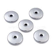 Terahertz Stone Pendants, Frosted, Flat Round/Disc, 35.5x7.5mm, Hole: 6.5mm(G-D461-05C)