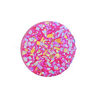 Resin Cabochons, Imitation Druzy Agate, Flat Round, AB Color Plated, Magenta, 12x3mm(CRES-Q191-HA027-9)