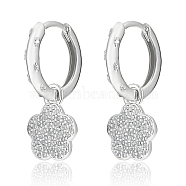 925 Sterling Silver Flower Earrings with Cubic Zirconia(ZT2390-2)