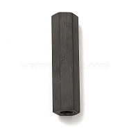 304 Stainless Steel Matte Magnetic Clasps, Hexagon Tube, Gunmetal, 25x6.5mm, Hole: 3mm(STAS-M308-08D)
