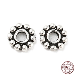 925 Thailand Sterling Silver Spacer Beads, Daisy Flower, Antique Silver, 6x1.5mm, Hole: 1.8mm(STER-D004-01B-AS)