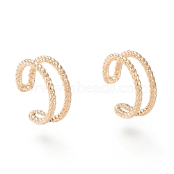 Brass Cuff Earrings, Golden, 11x10.5x4.5mm, Inner Diameter: 7.5mm(EJEW-I249-18G)