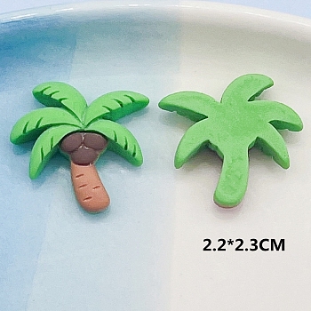 Opaque Resin Cabochons, for Hair Accessories, Coconut Tree, Colorful, 23x22mm