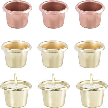 Iron Candle Cups, for Candle Making Tools, Mixed Color, 28x17.5mm, Hole: 4.5mm, 2colors, 5pcs/color, 10pcs/set